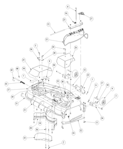 Part Location Diagram of 01006530 MTD 48" Deck Baffle